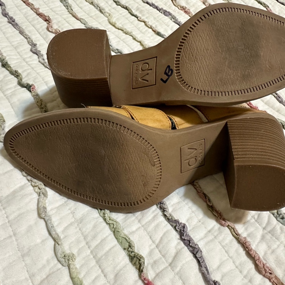Dolce Vita mules sz 9.5 block heel tan - Picture 5 of 5